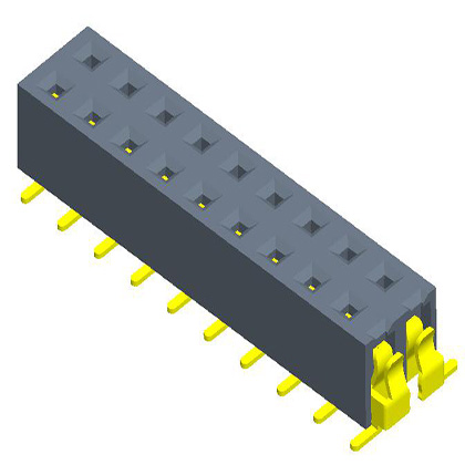 2.54mmFemale Header  Dual Row SMT  H=3.5（with post/cap）